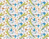 Jewels of the Jungle - Leaping Frogs and Insects White from Studio E Fabrics