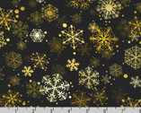 Festive Beauty - Snowflakes Black by Lara Skinner from Robert Kaufman Fabric