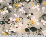 Festive Beauty - Floral Leaves Feather Winter by Lara Skinner from Robert Kaufman Fabric