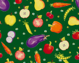 Happy Valley Farm - Green Vegetables by Bella Cocoa from Henry Glass Fabric