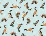 Down by the Lake - Duck Toss Lt Blue from Wilmington Fabric