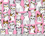 Animal Club - Cats Pink from Robert Kaufman Fabric