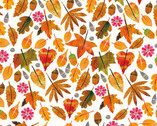 Seasons Leaves - Cream from Clothworks Fabric