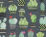 Cactus Hoedown Grey COTTON DUCK from Michael Miller Fabric