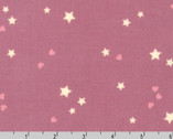 Snow Snuggles FLANNEL - Stars Heart Mauve from Robert Kaufman Fabric