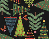 Christmas Time - Holiday Pines Black from Alexander Henry Fabric