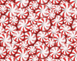 Christmas - Sweet Peppermints Red from David Textiles Fabrics