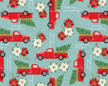 Christmas - Holiday Trucks Blue from David Textiles Fabrics