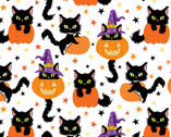 Halloween - Witch Familiars Pumpkins  from David Textiles Fabrics