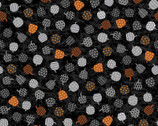 Midnight Magic - Mini Tossed Pumpkins Black by Grace Popp from Studio E Fabrics