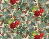 Christmas Magic - Botanical Magic Cream by Kelly Rae Roberts from Benartex Fabrics