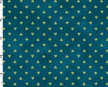 Readerville - Mini Hearts Teal Blue by Kris Lammers from Maywood Studio Fabric