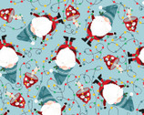 I’ll Be Gnome for Christmas - Tangled Lights Blue by Kate Yost from 3 Wishes Fabric