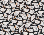 Boo Y’all - Ghosts Black by Courtney Morgenstern from 3 Wishes Fabric