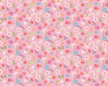 Friendship Forest FLANNEL - Flower Garden Pink by Katie Yost from 3 Wishes Fabric