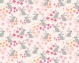 Friendship Forest FLANNEL - Bunny Field Pink by Katie Yost from 3 Wishes Fabric