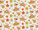 Seafood - Crabbies White by Nelli Khatmoulina from Paintbrush Studio Fabrics
