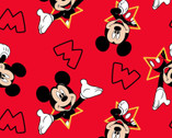 Mickey Mouse and Friends - Mickey Stars FLEECE Red from Springs Creative Fabric
