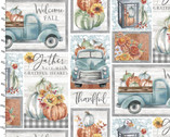 Happy Harvest - Fall Collage Multi from 3 Wishes Fabric