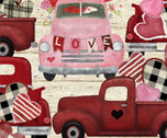 Hugs Kisses and Special Wishes - Trucks of Love Beige from 3 Wishes Fabric