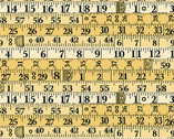Sewing Room - Tape Measure Yellow from Makower UK  Fabric