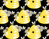 Sunny Bee - Bee Hive Black from Andover Fabrics