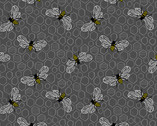 Sunny Bee - Bee and Comb Grey from Andover Fabrics