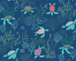 Shell Yeah - Turtely Turtle Awesome Navy from Dear Stella Fabric