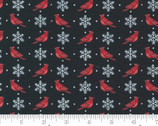 Home Sweet Holidays - Bird Snowflakes Black by Deb Strain from Moda Fabrics