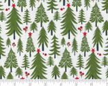 Hustle and Bustle - Christmas Trees Forest White by BasicGrey from Moda Fabrics