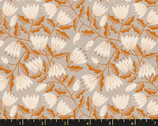 Unruly Nature - Floral Grey Orange by Jen Hewett from Ruby Star Society Fabric