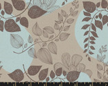 Unruly Nature - Floral Leaf Blue Brown by Jen Hewett from Ruby Star Society Fabric