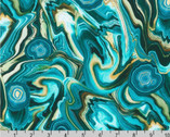 The Gem Collector - Swirls Lapis Turquoise Teal from Robert Kaufman Fabric