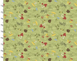 You Light My Way Gnome - Nature Toss Green from 3 Wishes Fabric