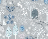 Secret Winter Garden - Secret Garden Pearl Frosty Grey from Lewis and Irene Fabric