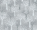 Secret Winter Garden - Owl Orchard Pearl Lt Grey from Lewis and Irene Fabric