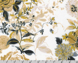 Rosette - Floral Natural Mustard Yellow from Robert Kaufman Fabric