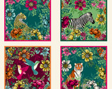 Jewel Tones - Squares 24 Inch PANEL from Makower UK  Fabric