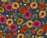 Sweet Weather - Flowers Navy by Kris Lammers from Maywood Studio Fabric