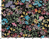 Meadow Edge - Small Packed Flower Black from Maywood Studio Fabric