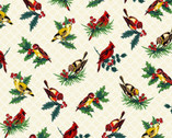 Joyful - Birds Soft White from Maywood Studio Fabric