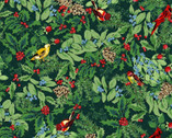 Joyful. - Winter Greens and Birds Green from Maywood Studio Fabric