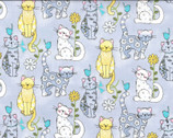 Pretty Kitties Grey from Fabric Traditions Fabric