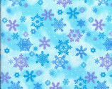 Blue and Purple Snowflakes Glitter from Fabric Traditions Fabric