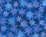 Blue Snowflake Glitter Blue from Fabric Traditions Fabric
