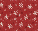 Postcard Christmas - Snowflakes Red by Robin Davis Studio from Clothworks Fabric