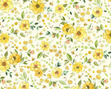 Botanical Nectar - Yellow Floral on Cream from P & B Textiles Fabric
