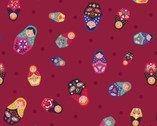 Little Matryoshka - Dolls Red from Lewis and Irene Fabric