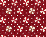 Snowdays FLANNEL - Peppermint Red by Bonnie Sullivan from Maywood Studio Fabric