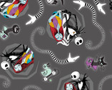 Nightmare Before Christmas - Jack and Sally Vortex Grey from Springs Creative Fabric